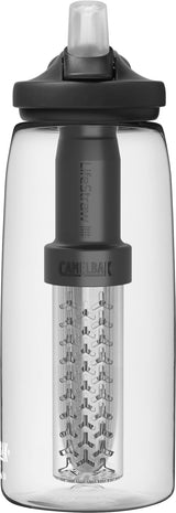 Camelbak 2550101001  Eddy + filtered by LifeStraw 32oz Water Bottle, Clear/Black