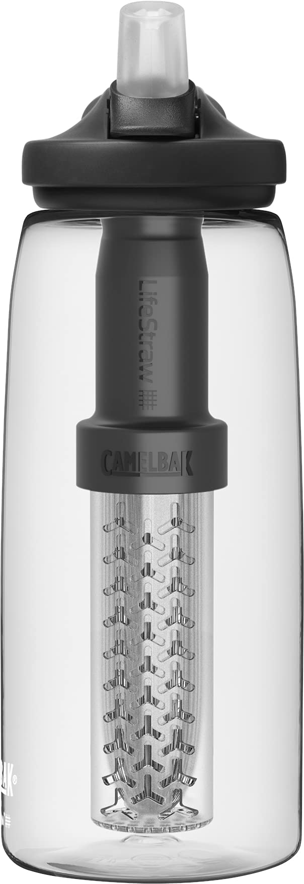 Camelbak 2550101001  Eddy + filtered by LifeStraw 32oz Water Bottle, Clear/Black