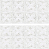 RoomMates RMK4651GM White Tin Tile Backsplash Peel And Stick Giant Wall Decals