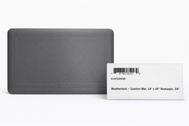 Weathertech 81AF23HCBS:  36" x 24" Comfort Mat, Black -Bordered Textured