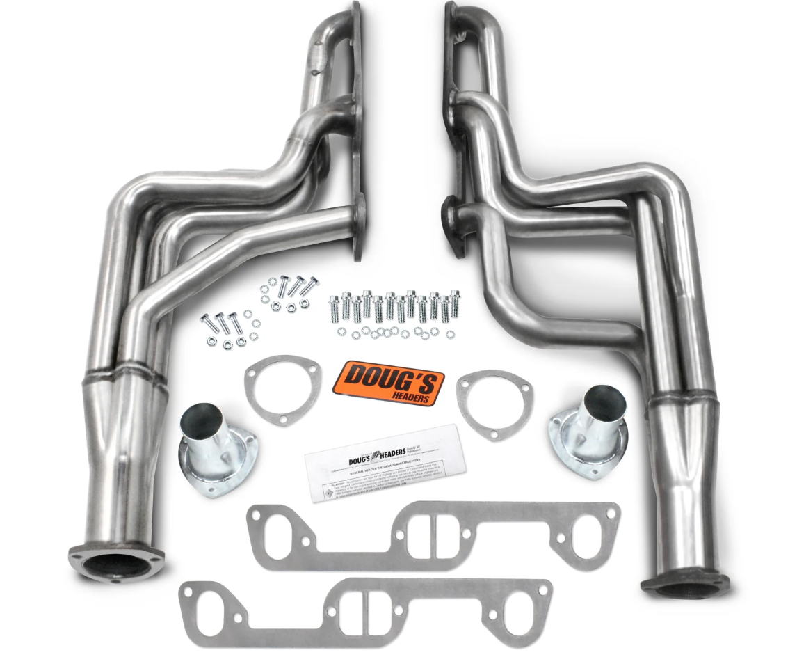 Doug's Headers D590-SS: 304 Stainless Long Tube Header  (FITS: 67-72 Pontiac GTO & LeMans & Tempest -1 3/4" Primary / 3" Collector)