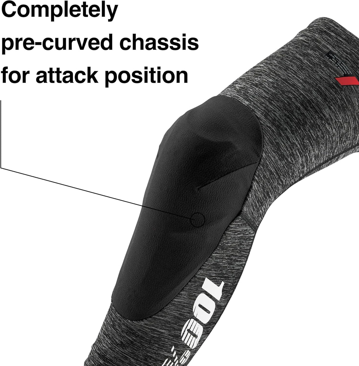 100% - Teratec Knee Guard / Knee Pads - Heather Grey/Black