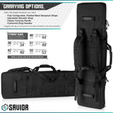 Savior Equipment RB-4212DG-VER2-BK Urban Warfare Double Rifle Bag Gun - Suitable for Rifle Shotgun, w/ Backpack Strap,Black,42" Long