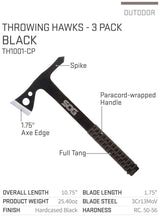 SOG Specialty Knives TH1001-CP  One Piece Steel Throwing Hawk Axes w/Nylon Sheath Carrying Case (3 Pack)