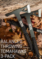 SOG Specialty Knives TH1001-CP  One Piece Steel Throwing Hawk Axes w/Nylon Sheath Carrying Case (3 Pack)