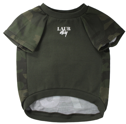 PET TEE Shirt Licensed by LaurDIY PUP Squad Dog Shirt -Large, Green Camo
