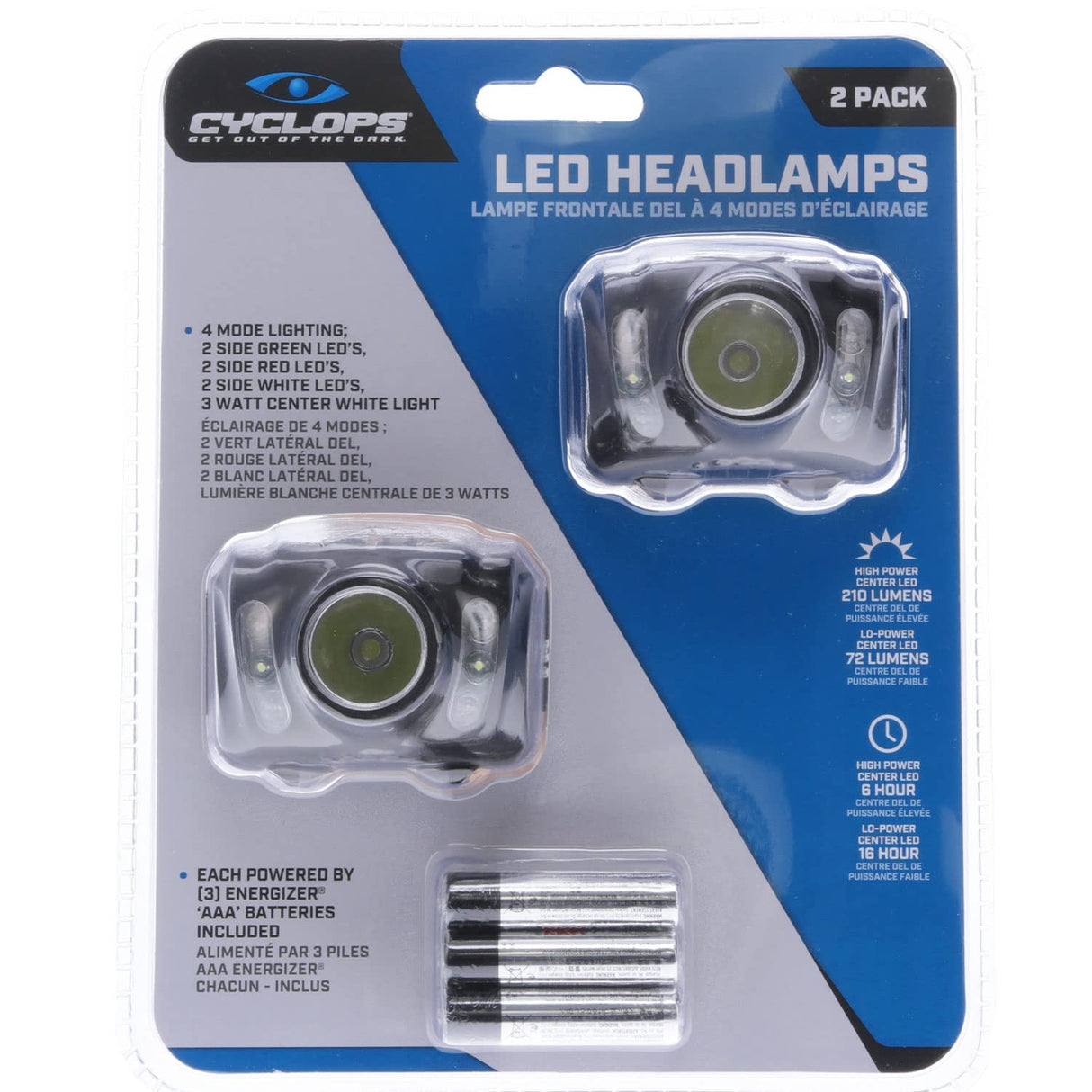 Cyclops CYC-HL210-2PK:210 Lumen Headlamp 2 Pk