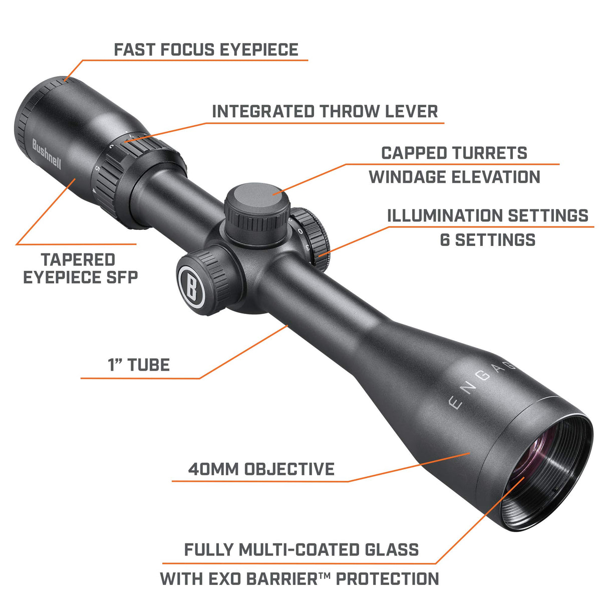 Bushnell RE3940BS9  Engage Riflescope 3-9x40mm Illuminated -Black