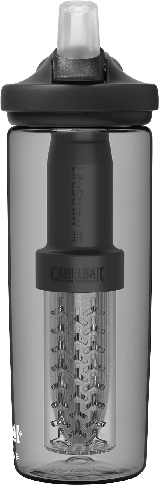Camelbak 2553001060  Eddy + filtered by LifeStraw 20oz Water Bottle w/Tritan Renew -Charcoal/Black