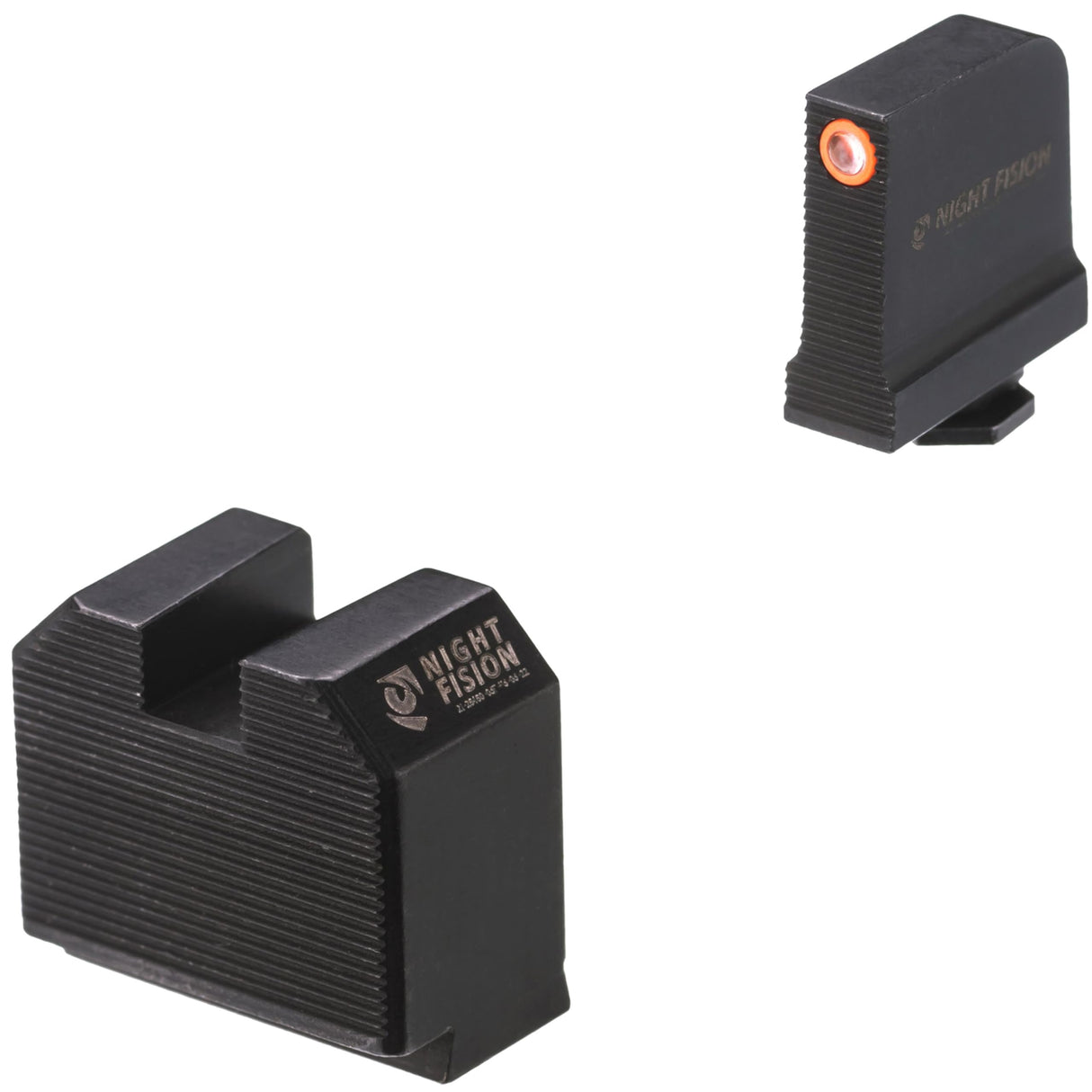 Night Fision  GLK-003-465-472-OGZX Optics Ready Stealth Night Sight Set for Glock 43/43x w/ RMRcc - Orange Front Ring, Blank Rear Sight