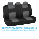 BDK Auto OS-309-GR: PolyPro Car Seat Covers Full Set in Grey on Charcoal Black