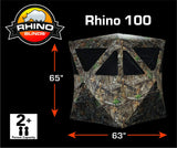 Rhino R100-RTE 2 Man, 5 Hub Design with Shoot Through Mesh Windows-Realtree Edge