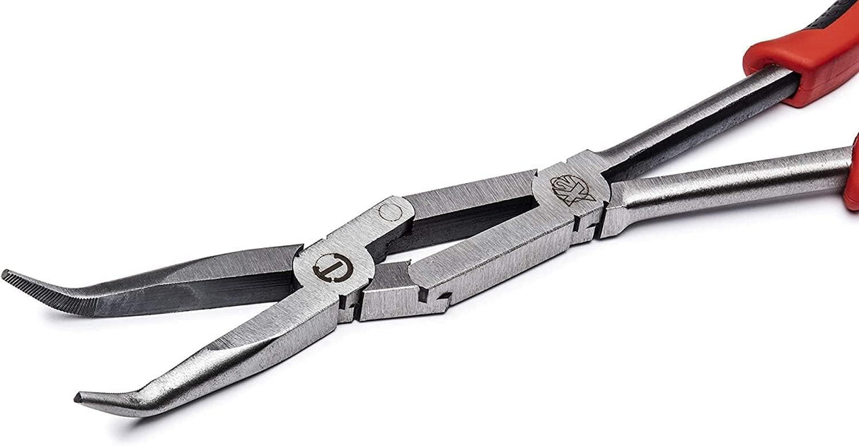 Crescent PSX201C  13" X2 Dual Material Long Reach Bent Nose Pliers -Silver/Red
