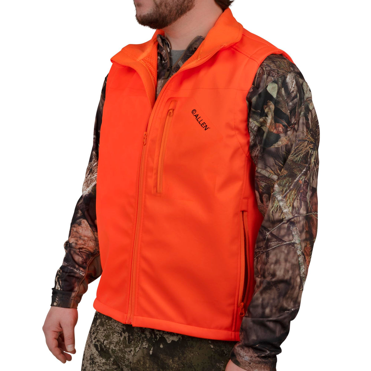 Allen Company 2337  Men's Softshell Blaze Hunting Vest -SIZE: Large, Blaze Orange