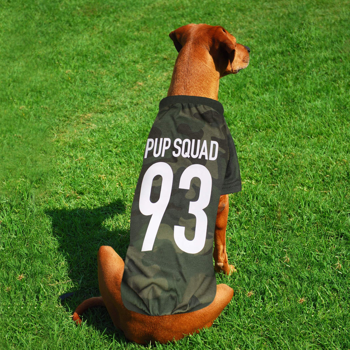 PET TEE Shirt Licensed by LaurDIY PUP Squad Dog Shirt -Large, Green Camo