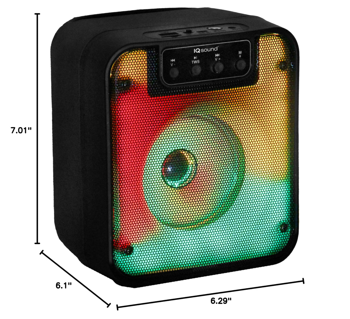 Supersonic - 4" Portable Bluetooth Speaker WITH FIRE LIGHT (IQ-7004DJBT)