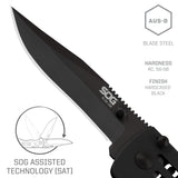 SOG Specialty Knives SJ32-CP Folding Knife SlimJim Slim Pocket Knife Black