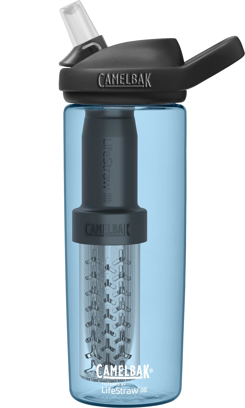 Camelbak 2553401060  Eddy + filtered by LifeStraw 20oz Water Bottle w/Tritan Renew, True Blue