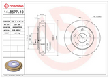 Brembo 14.B577.10:  ESSENTIAL Rear Brake Drum  (FITS: 07 & 09 Honda Civic)
