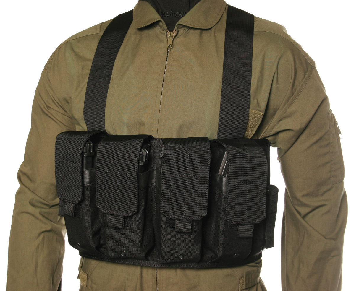 Blackhawk! 55CP01BK  Chest Pouches -Holds 4 Mags & 2 Pistol Mags -Black, One Size Fits Most