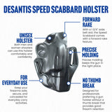 DeSantis 002BAP5Z0 Speed Scabbard Holster, Unlined Leather, Black