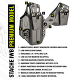 Blackhawk 416176BK  Stache IWB Premium Holster (Ambidextrous) -Black (FITS: Glock 48 PREM Kit)