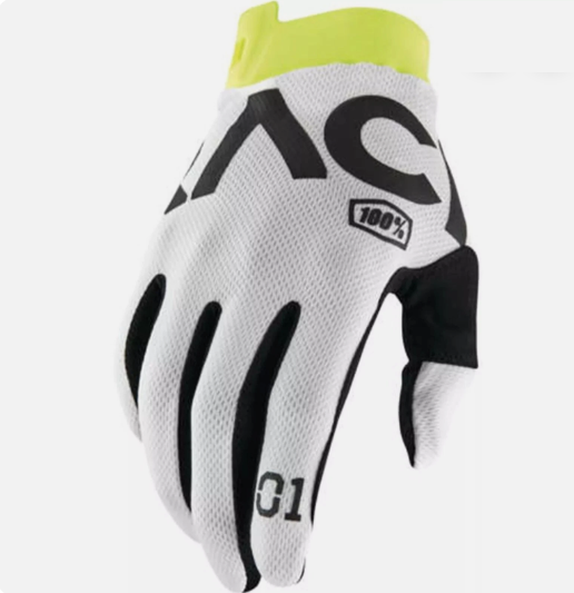 100% 10015-010-13  Racr Itrack Men's Gloves -White, XLarge