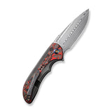 WE KNIFE WE23020-DS1 Polished Gray Titanium Handle With Lava Flow Fat Carbon Fiber Inlay