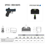 Night Fision GLK-001-330-353-RFZX Optic Height Fiber Optic Sight Set for Glock 17/19/45/48 w/ RMR/507c/SRO/ACRO - Red Front