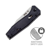 SOG Specialty Knives FLA1001-CP  Flare Folding Pocket Knife w/3.5" Stainless Straight Edge Blade -Black