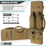 Savior Equipment RB-4212DG-VER2-TN Urban Warfare Double Rifle Bag Gun - Suitable for Rifle Shotgun, w/ Backpack Strap,Tan,42" Long
