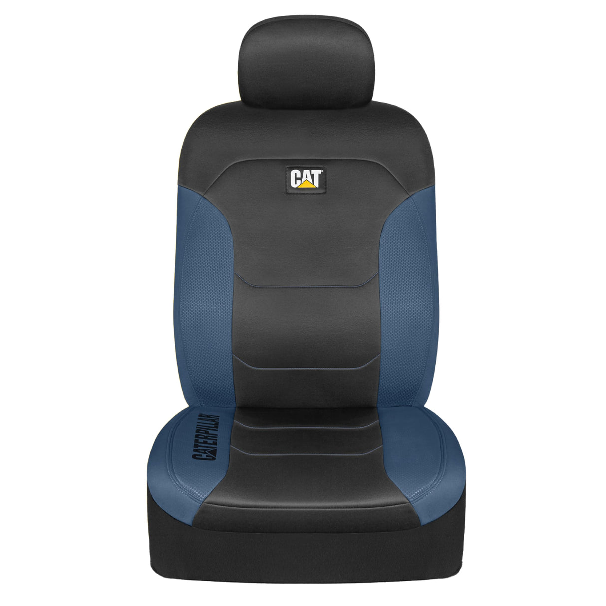 BDK Auto CASC-2274-BL: CAT 4pc Polyester + Honeycomb Polyester Fabric Low Back Seat Cover - Blue/Black