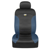 BDK Auto CASC-2274-BL: CAT 4pc Polyester + Honeycomb Polyester Fabric Low Back Seat Cover - Blue/Black