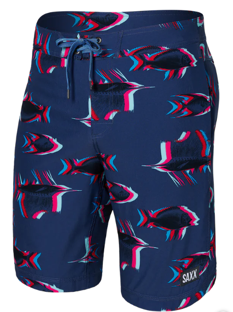 SAXX SXSW01L-SDC-30 Betawave 2N1 Boardie 7" -SIZE: 30, Scaled Up- Deep Cobalt