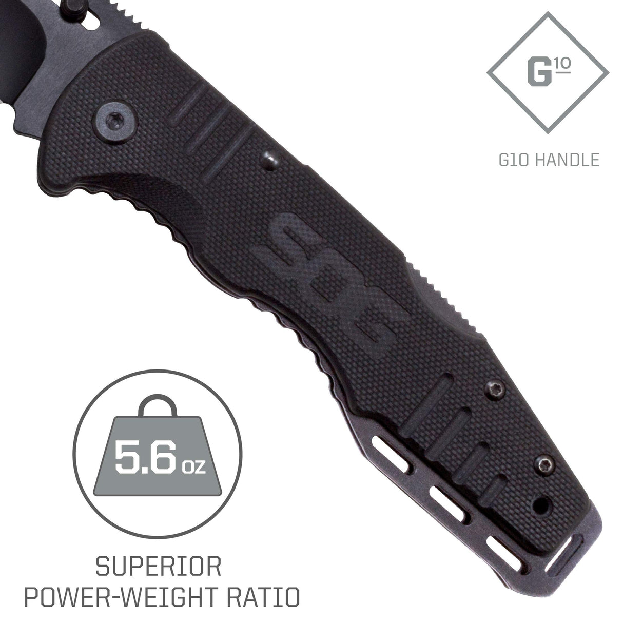 SOG FF11-CP 3.63" EDC Salute Folding Tactical Work Pocket Knife w/Thumbstud -Black