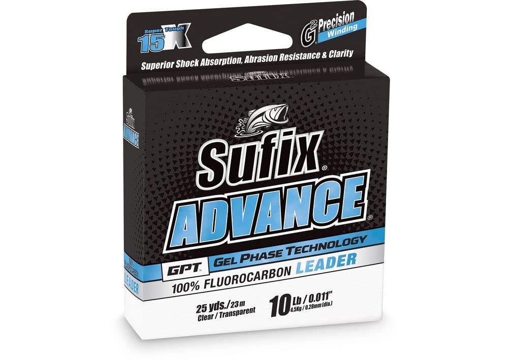 Sufix 684-060C: Advance Fluorocarbon Leader Fishing Line -60 lbs / 25 Yds, Clear