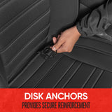 BDK Auto MTSC-420-BK  Motor Trend Leather Seat Cushions -Black