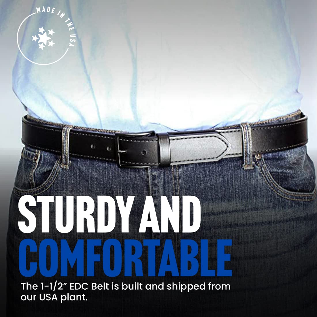 DeSantis 1 1/2 Everyday Belt (EDC), Powder Coated Buckle Closure