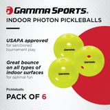 Gamma CGIP610 Photon Indoor Pickleball 6Pk