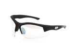 Smith & Wesson 110171 Super Cobra Frame Shooting Glasses Black Rubberized Frame w/Clear Mirrored Lens