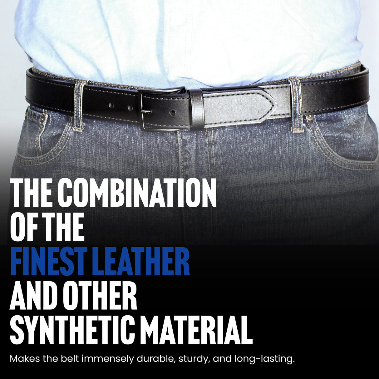 DeSantis E25BJ44Z3 1 1/2” Everyday Carry Belt (EDC), Powder Coated Buckle Closure -Black, 44”