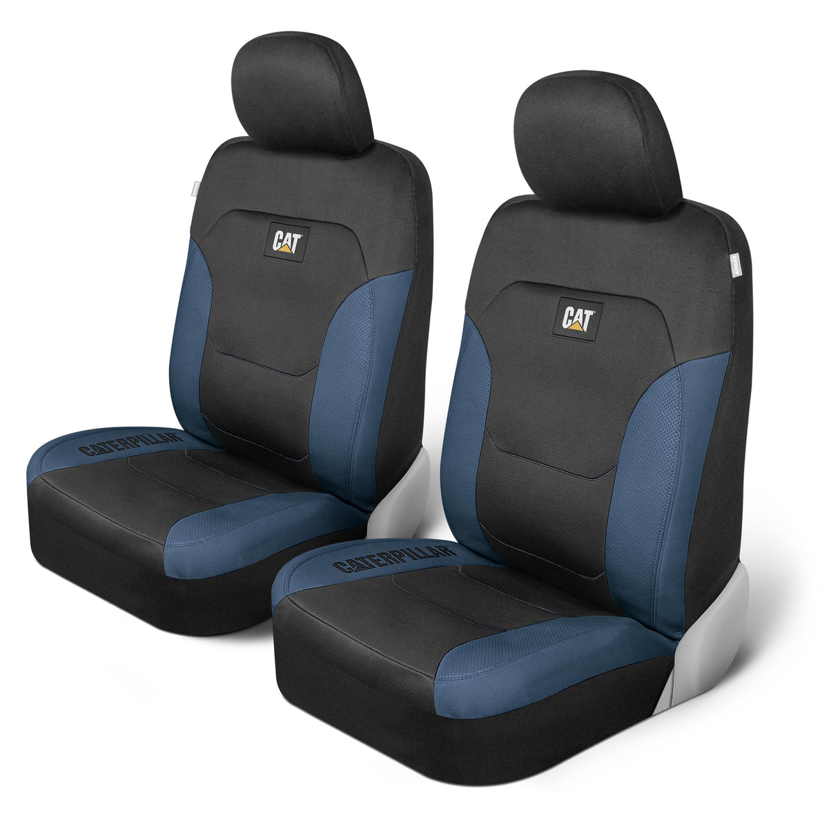 BDK Auto CASC-2274-BL: CAT 4pc Polyester + Honeycomb Polyester Fabric Low Back Seat Cover - Blue/Black