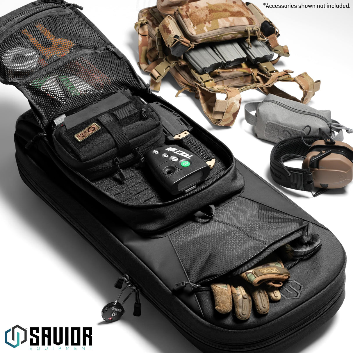 Savior Equipment RB-SGSPORT30-WS-BK [Specialist Series] Covert Low Profile Discreet Soft Tactical SBR Rifle Bag w/ Backpack Strap, Black, 30" Long