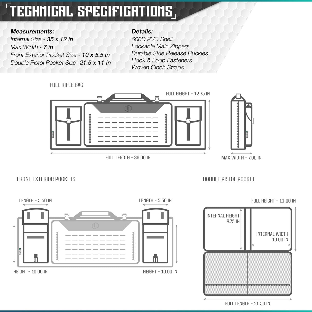 Savior Equipment RB-4212DG-VER2-BK Urban Warfare Double Rifle Bag Gun - Suitable for Rifle Shotgun, w/ Backpack Strap,Black,42" Long