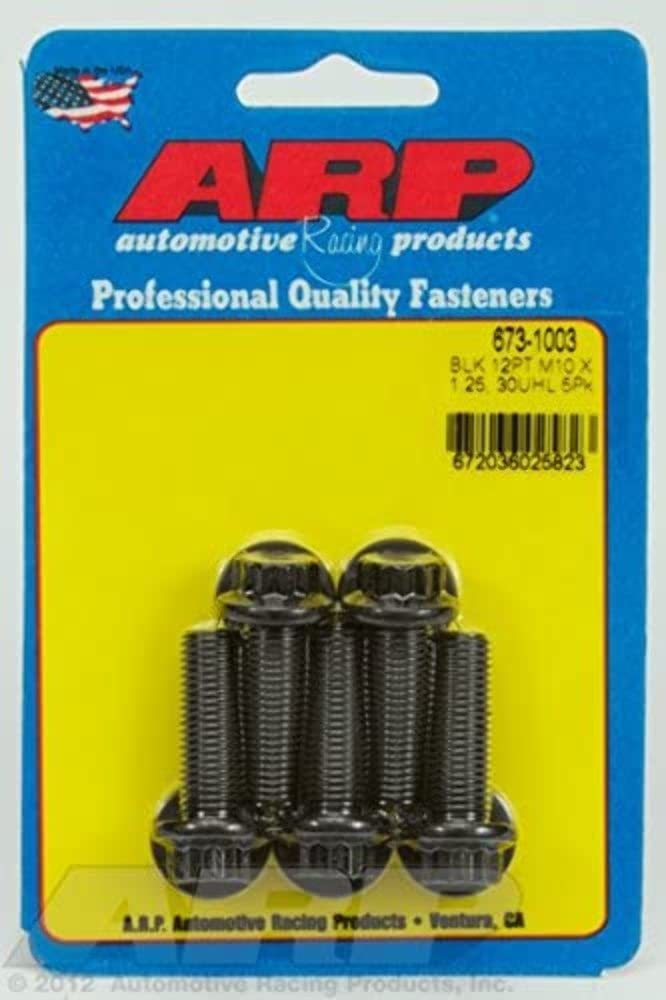 ARP 673-1003  12-Point Head 10mm x 1.25 RH Thread, 30mm UHL Chromoly Steel Bolts, Black Oxide -5pack