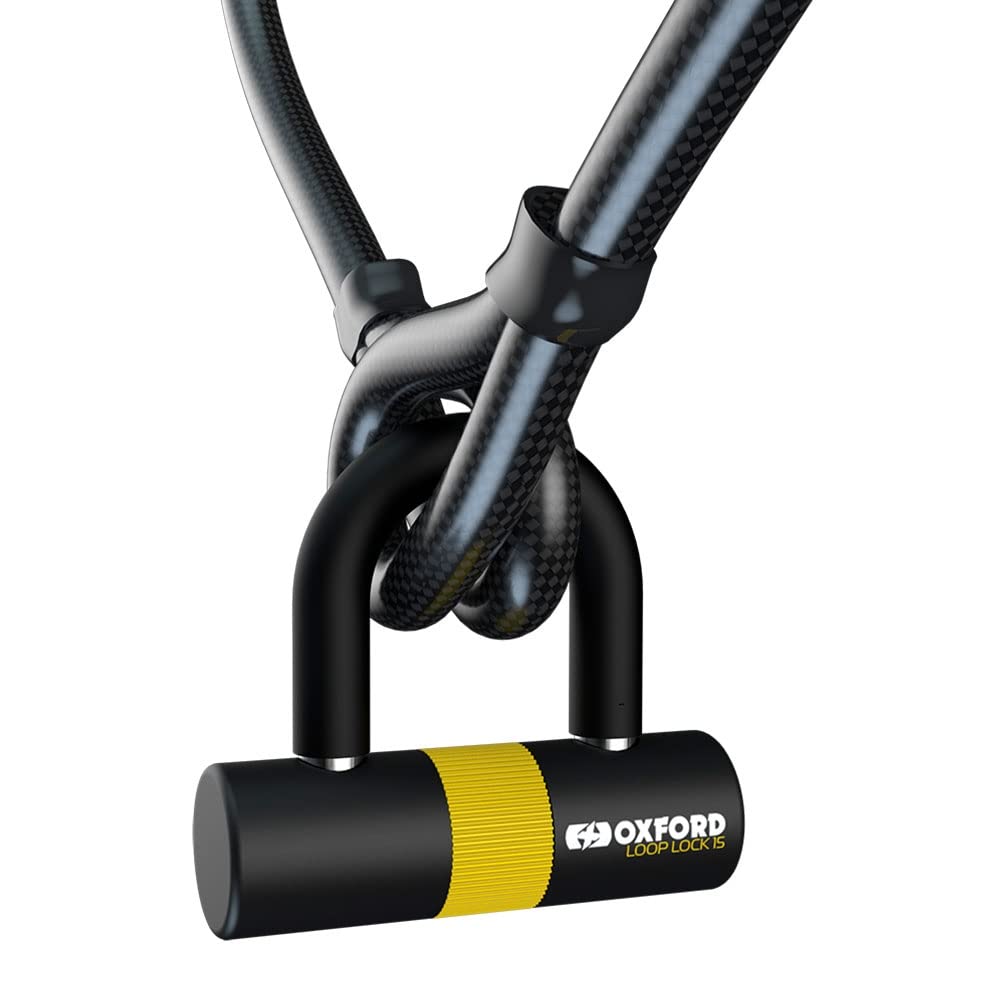 Oxford Loop Lock10 Hooped Cable + Padlock 10mm x 1.8m