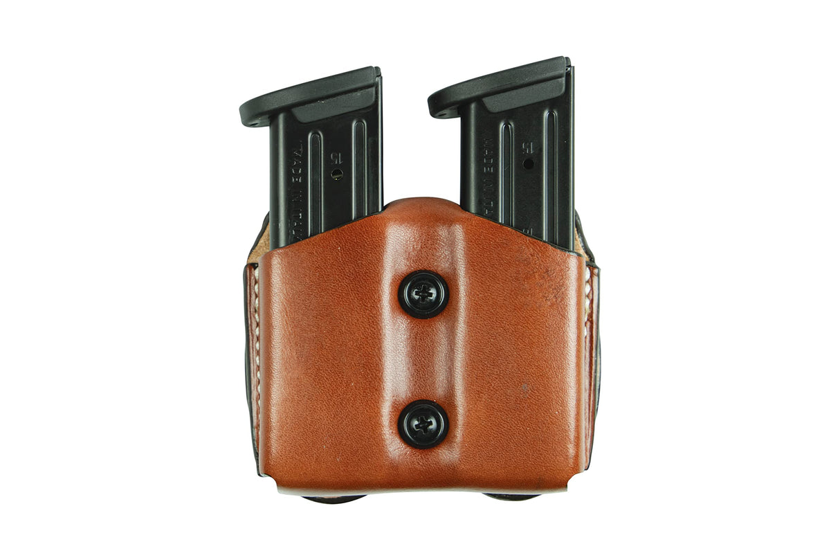 DeSantis Double Magazine Leather Pouch, Black, FITS: Most Single Stack 9MM/40CAL
