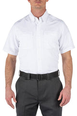 5.11 Tactical 71373T-992-L  Men's Fast-Tac Short Sleeve Shirt -SIZE: Large, Uniform White