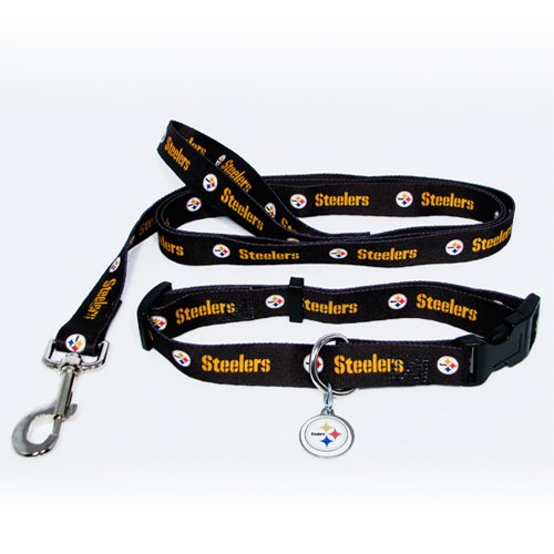 HUNTER Pittsburgh Steelers Pet Collar, Lead and ID Tag Combo Set, Large