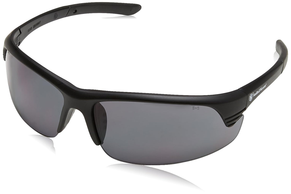 Smith & Wesson 110162 Corporal Black Half Frame Shooting Glasses w/Smoke Lens